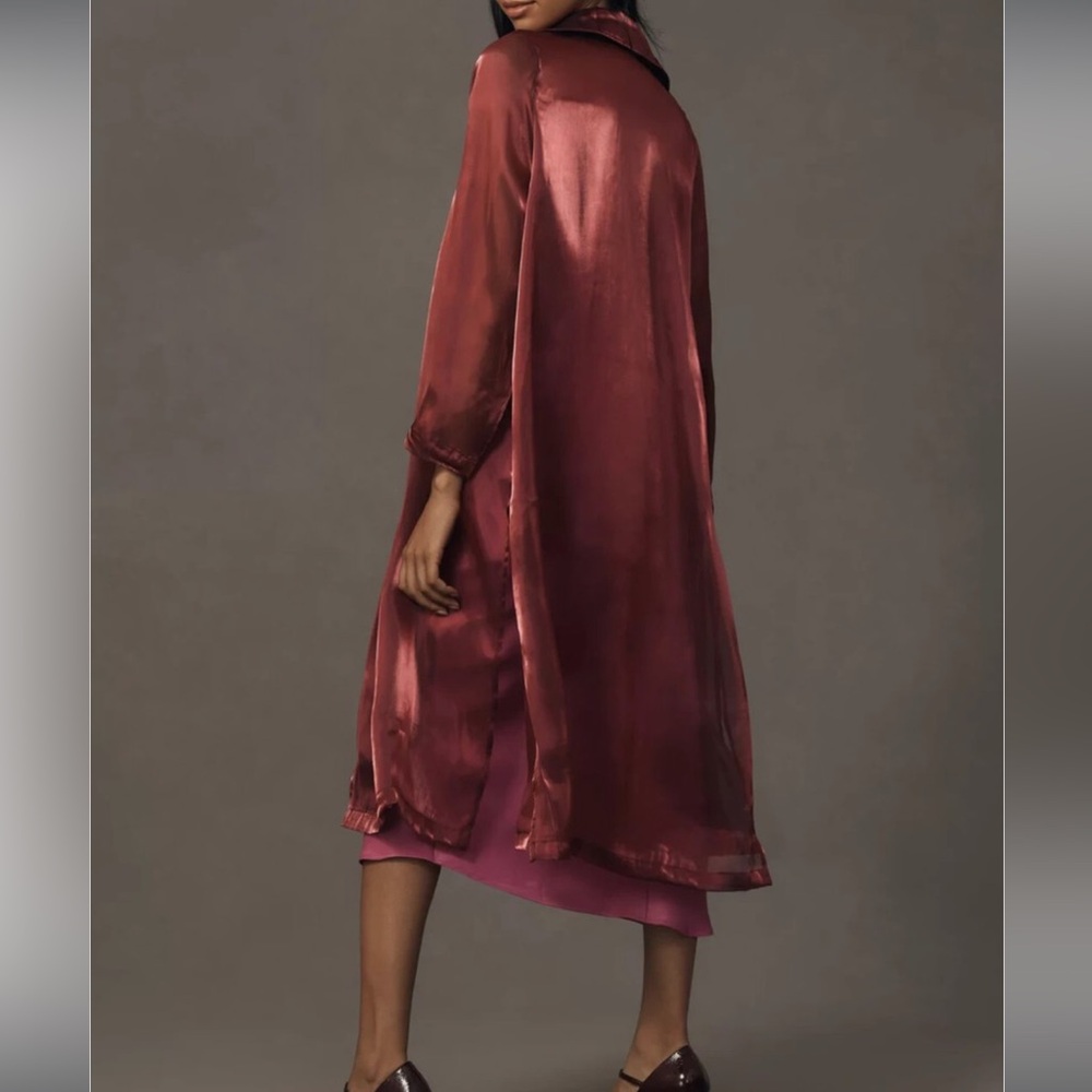 by Anthropologie Sheer Metallic Trench